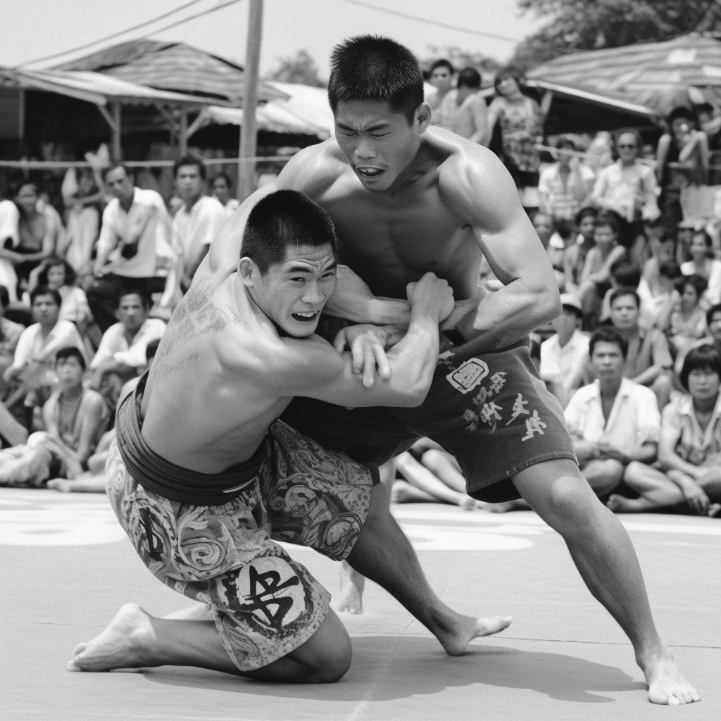 Jiu-Jitsu in Vietnam in the 90s by ai 