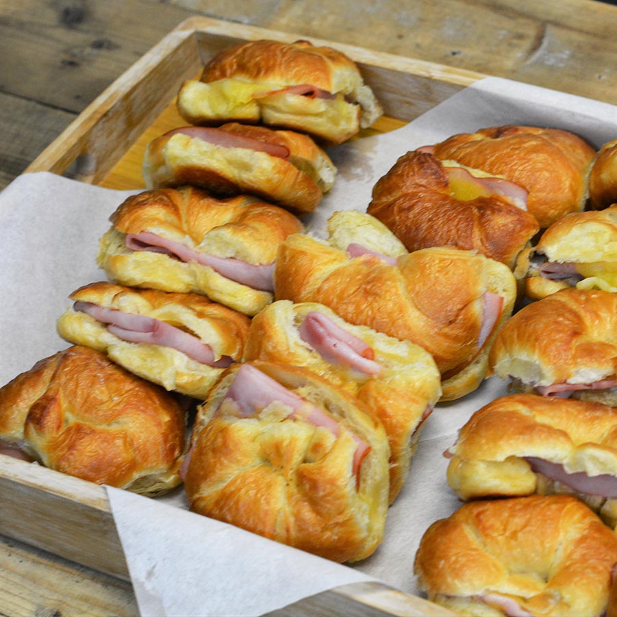 Mini Ham & Cheese or Cheese & Tomato Croissant. Min 6 – LHM Catering