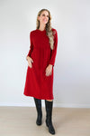 Merric Soft Knit V-Neck Midi Winter Dress