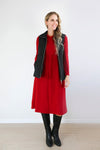 Merric Soft Knit V-Neck Midi Winter Dress