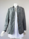 Larosela Button Front Velvet Look Jacket