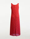 Sleeveless Round Neck Lace Midi Dress