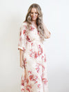 Larosela Floral V-Neck Short Sleeve Maxi Dress