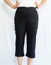 Merric Stretch Soft Elastic Waist 3/4 Pants with Pockets