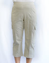 Merric Medium Stretch Elastic Waist Editorial 97%Cotton Seven-Eights Pants with Pockets