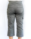 Merric Medium Stretch Elastic Waist Editorial 97%Cotton Seven-Eights Pants with Pockets