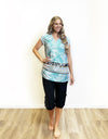 Merric Retro pattern V-neck Tunic