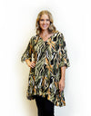 Merric V-Neck Patterned Butterfly Sleeve Tunic