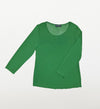 Merric Double-Layer Round-Neck Mesh Long Sleeve Top