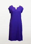 Merric Notched-Neck Drop Shoulder Short-Sleeve Saggy Midi Dress
