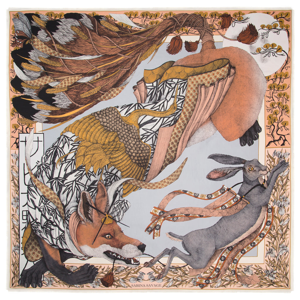 The Hare's Gift Wool Silk Shawl 135 – Sabina Savage
