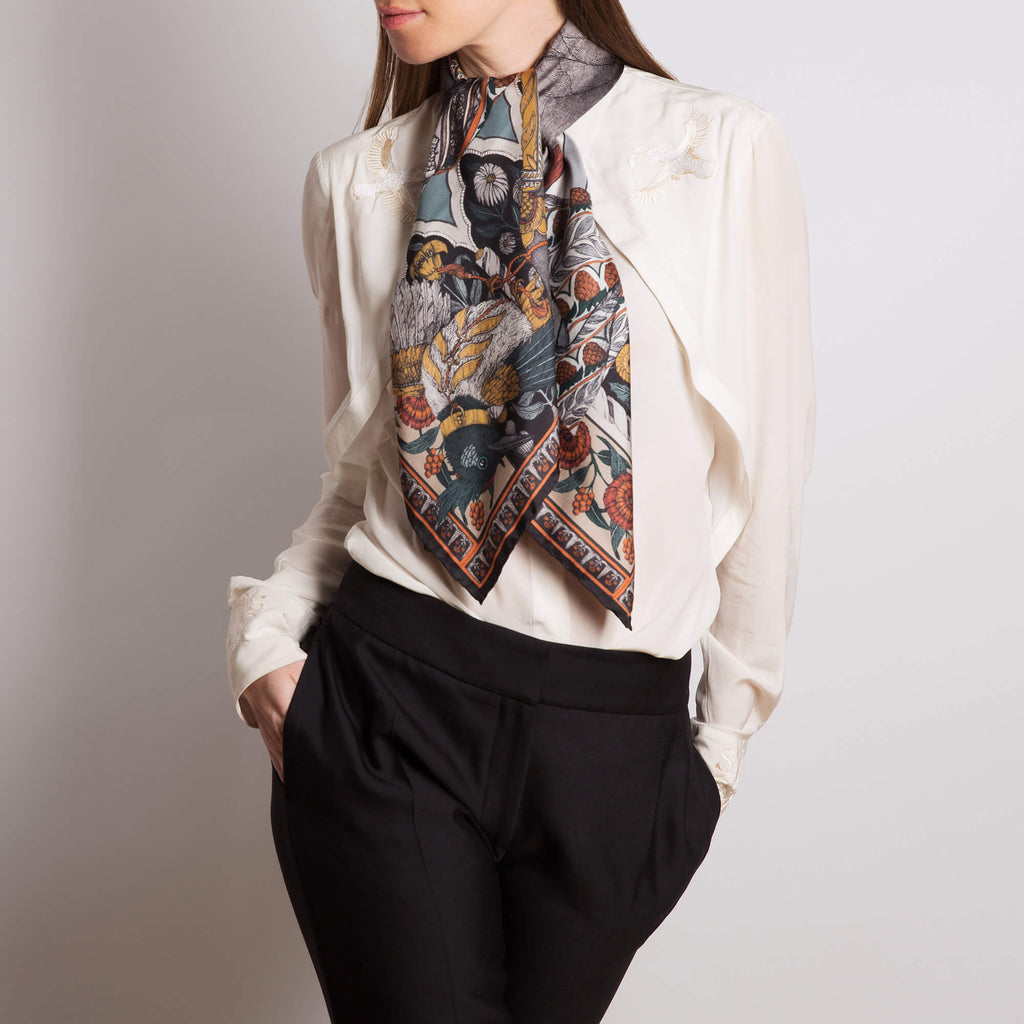 The Dog's Treasure Silk Twill Scarf 90 – Sabina Savage