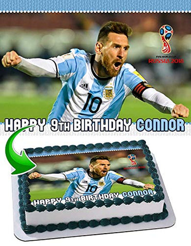 Lionel Messi Edible Image Cake Topper Personalized Birthday Sheet Cust -  PartyCreationz