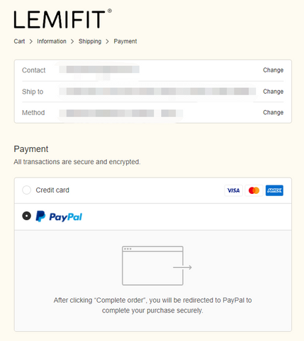 LEMIFIT Payment method