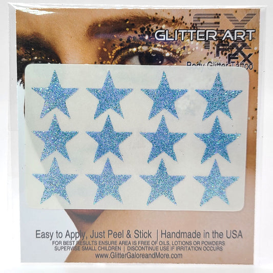 Glitter Stickers Stars .75 inches - Pacific Blue (GL-47) –