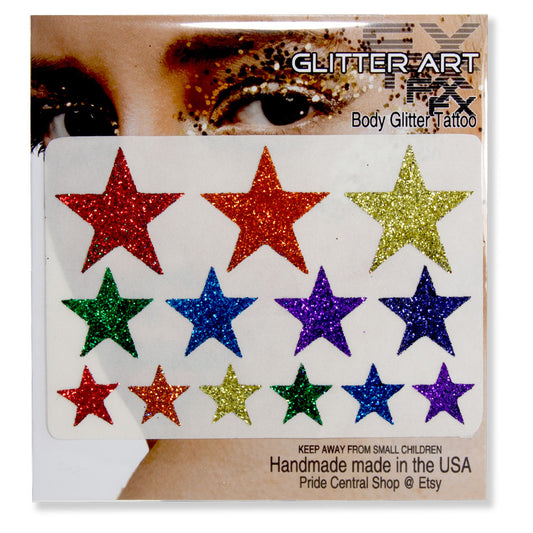 Glitter Stickers Stars - Silver Holographic –