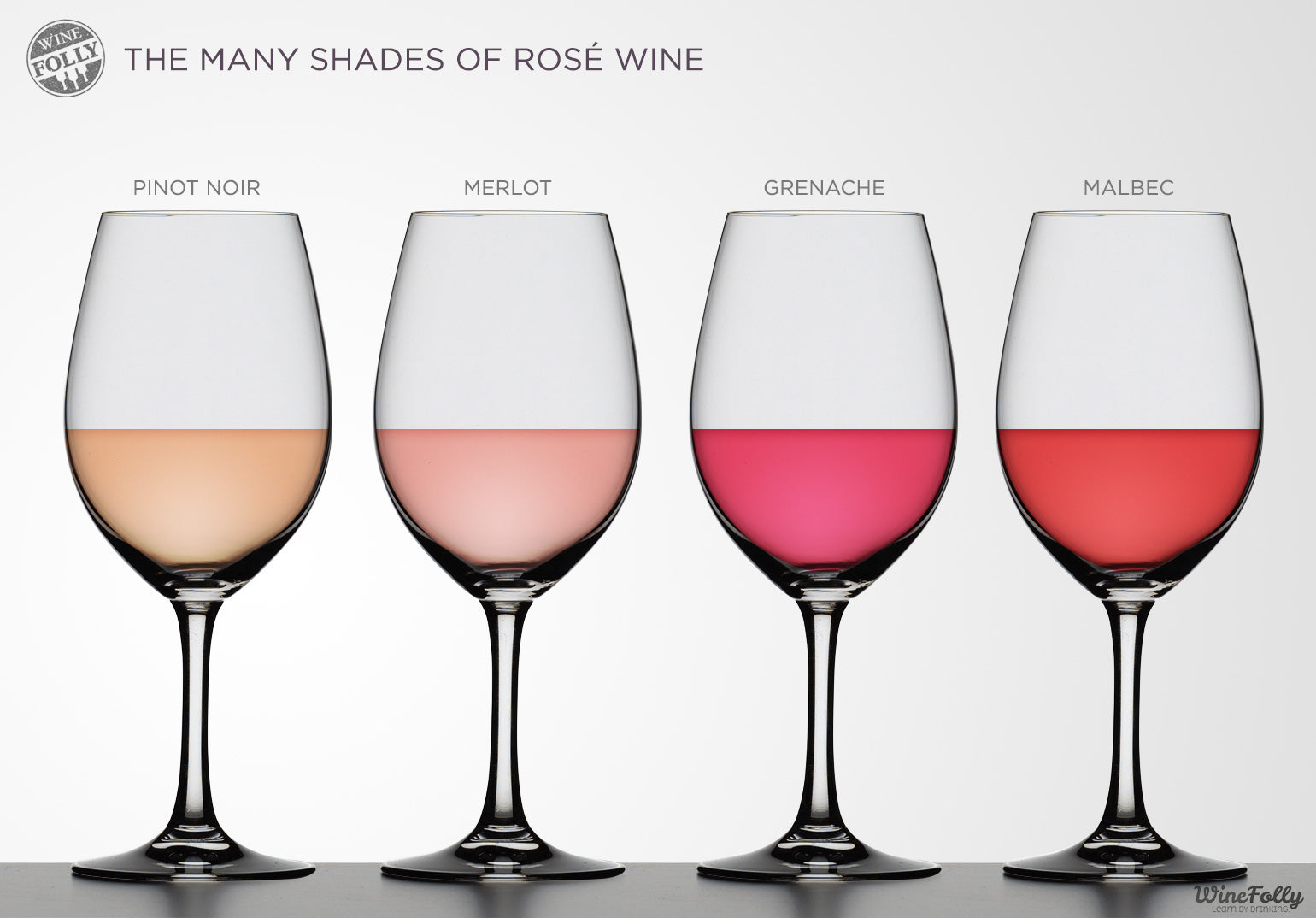 wine folly shades of rose wine in glasses
