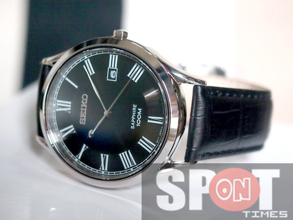 Seiko Sapphire Crystal 100m Leather Strap Men's Watch SGEG99P1 – Spot On  Times