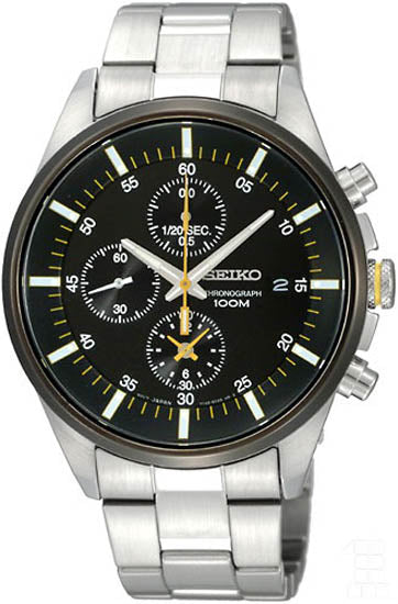 Seiko Chronograph 100m Stainless Steel Men's Watch SNDC85P1 – Spot On Times