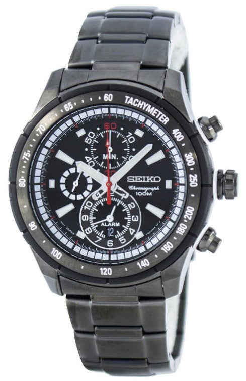 Seiko Quartz Alarm Chronograph Tachymeter Men's Watch SNAC91P1 – Spot On  Times