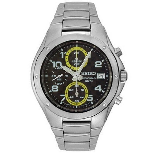 Seiko Chronograph 50m Checkers Black Dial Men's Watch SND575P1 – Spot On  Times