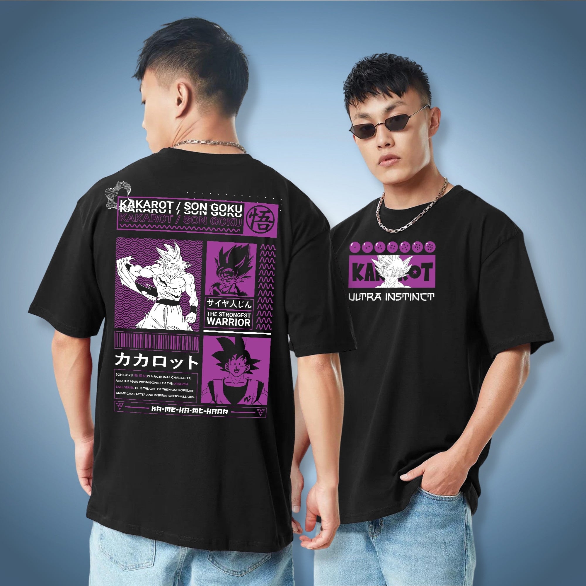Anime Front and Back Oversized Printed Tshirt  Crunkthreadcom