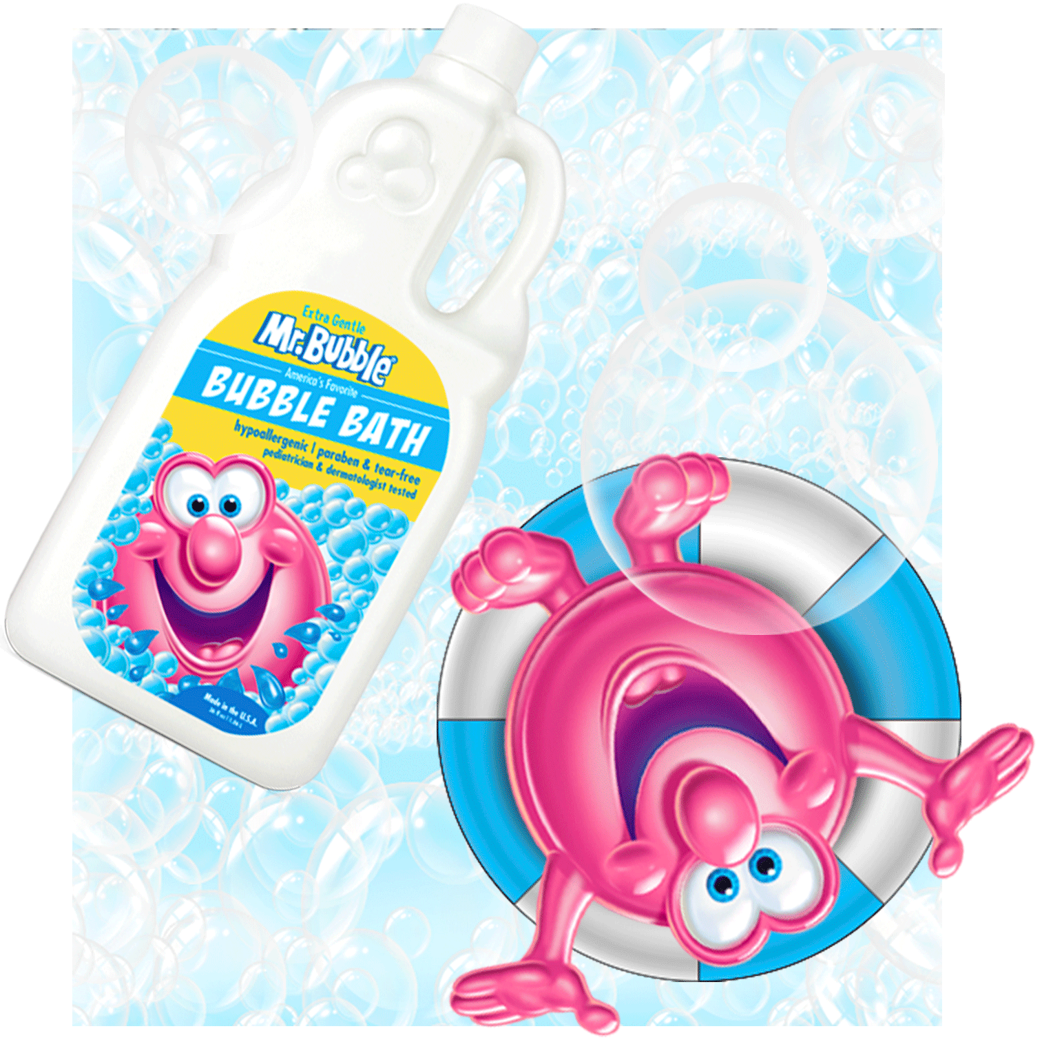 Mr. Bubble Original Bubble Bath - Great for Your Baby, Kids, and Adults -  Hypoallergenic, Tear Free Bubble Bath Solution (2 Bottles, 16 fl oz Each)