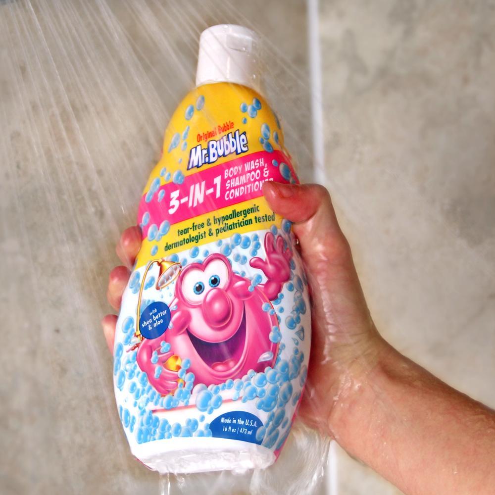 Mr. Bubble 3 in 1 Body Wash, Shampoo and Conditioner 16 oz