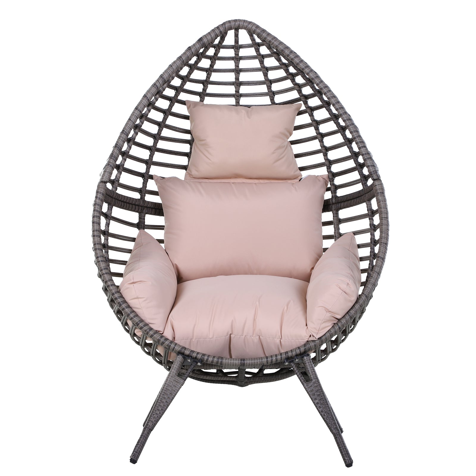 PE Rattan Outdoor Egg Chair w/ Cushion Grey– Sofatalesshop