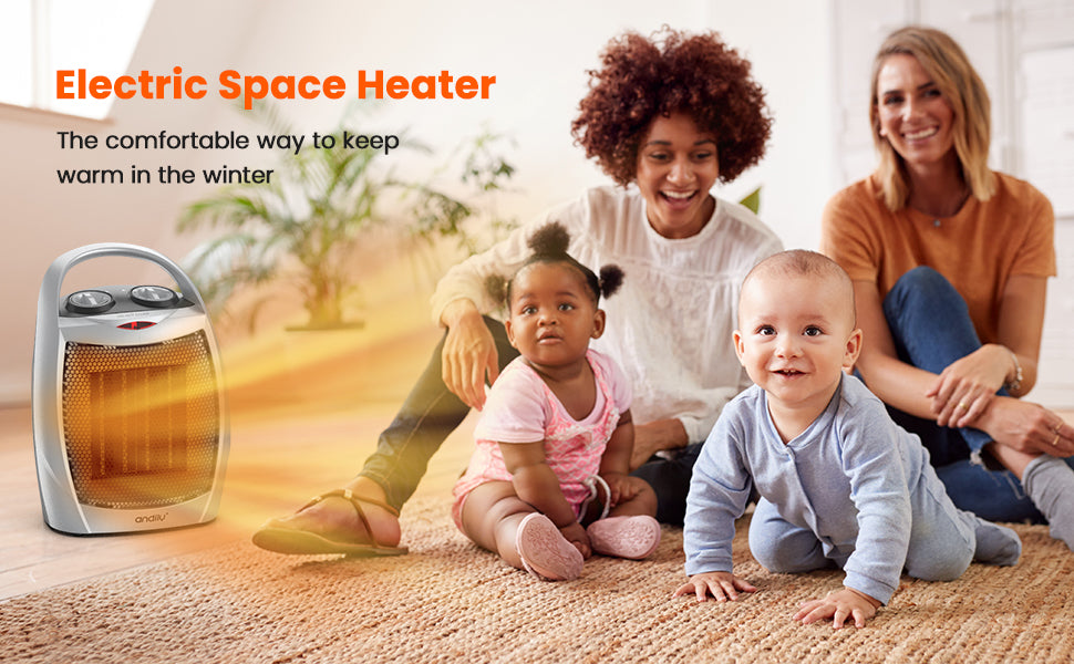 Andily®Electric Heater  Portable Space Heater with Fan