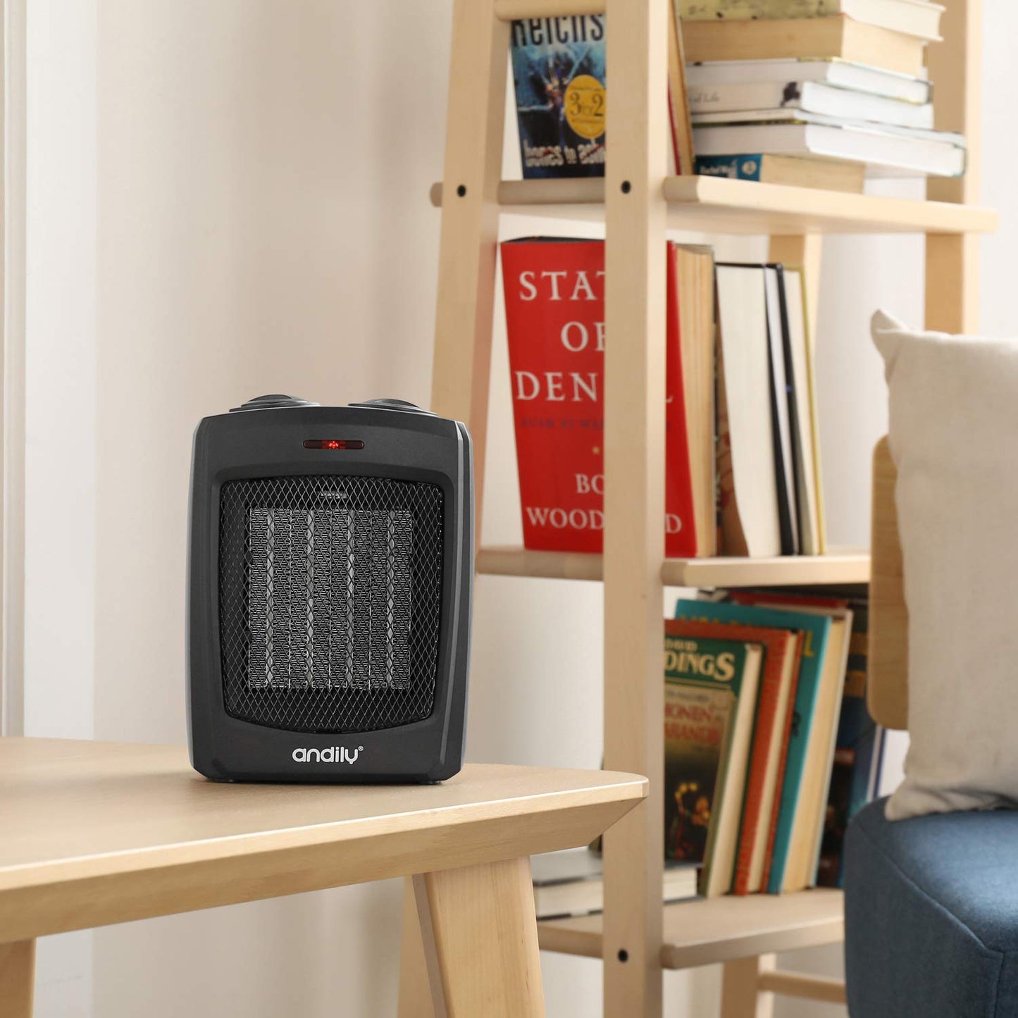 Andily® Electric Heater | Small Ceramic Heater with Thermostat - Black