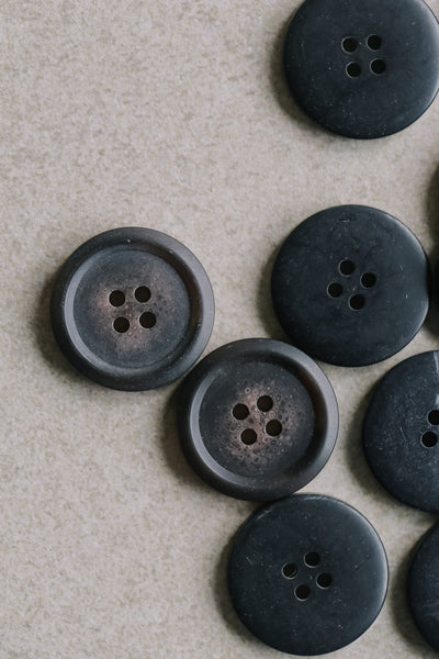 Circular Fancy Buttons with Shank Attachment, 20mm, Black & Silver Col –  Fararti