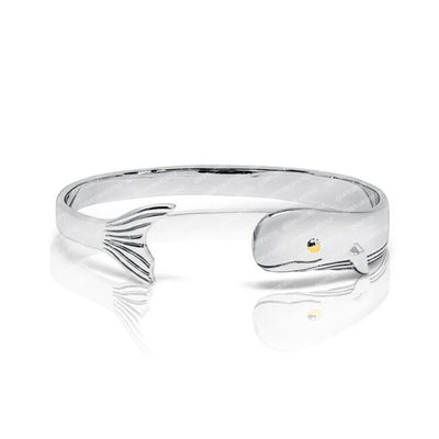Whale Bracelet made in Sterling Silver w/ 14k Yellow Gold, Nasr Jewelers