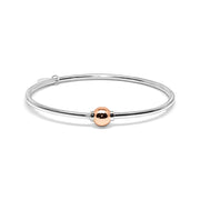 Cape Cod Ball Bracelet made in Sterling Silver with a 14k Rose Gold Ball