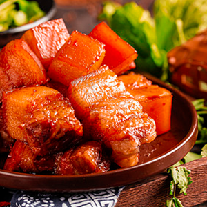 金蒜紅燒肉 