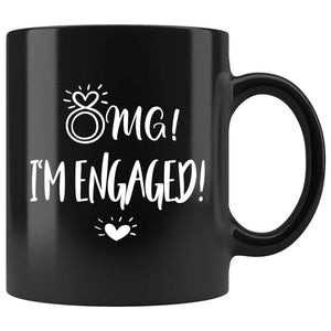 Skitongifts Coffee Mug Funny Ceramic Novelty Omg! I'm Engaged! WQAyDKs