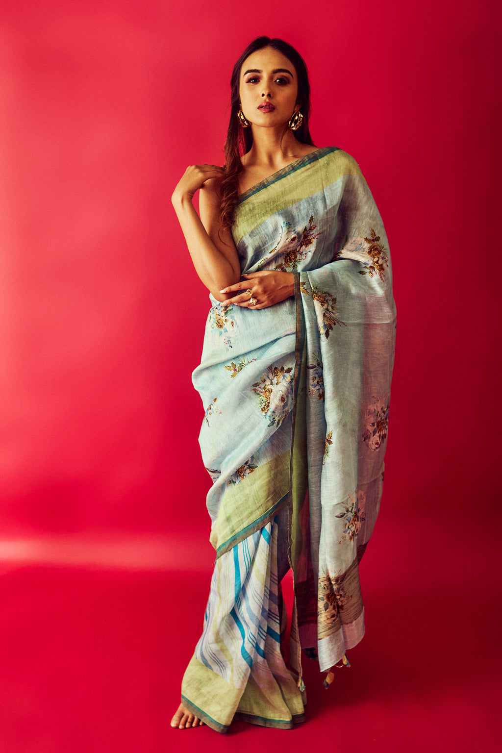 Buy Pink Sarees for Women by KORAM'S DESIGN Online | Ajio.com