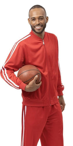 Montique Men's Casual Sport Tracksuit 2 Piece in Red