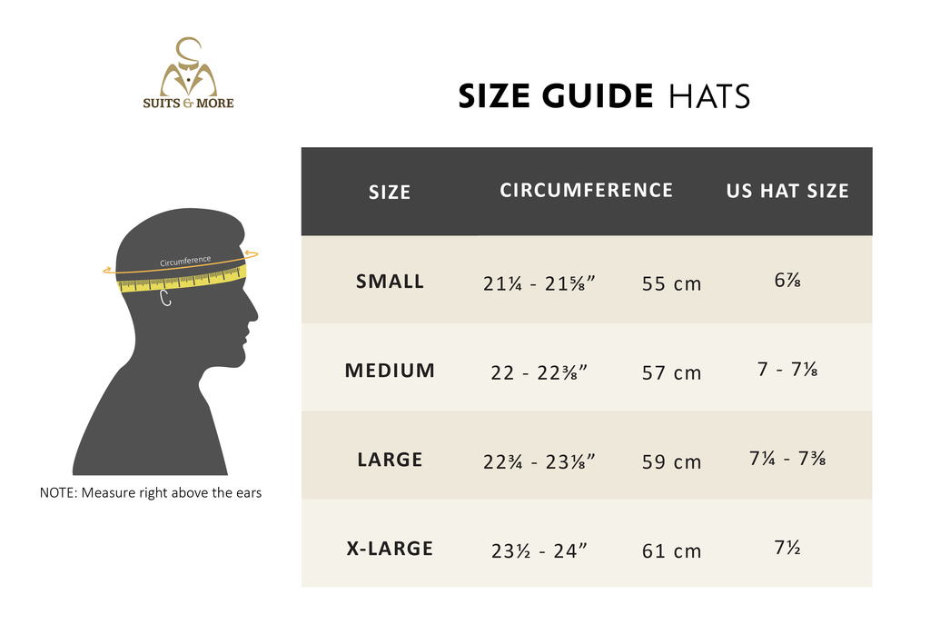 Hats Size Chart