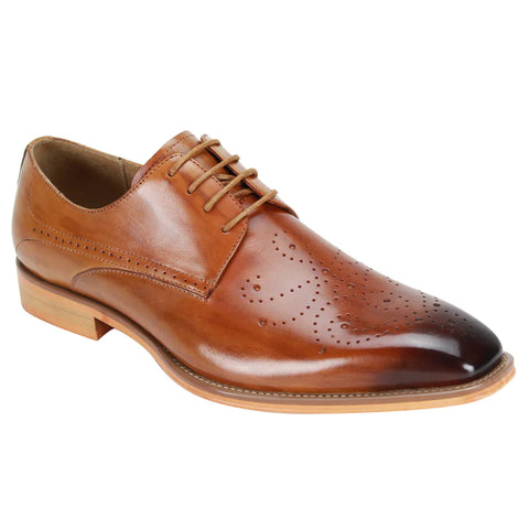 a brown brogue shoe.