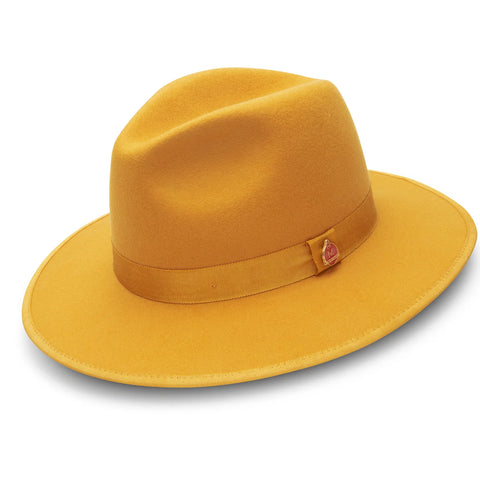 wide brim yellow hat