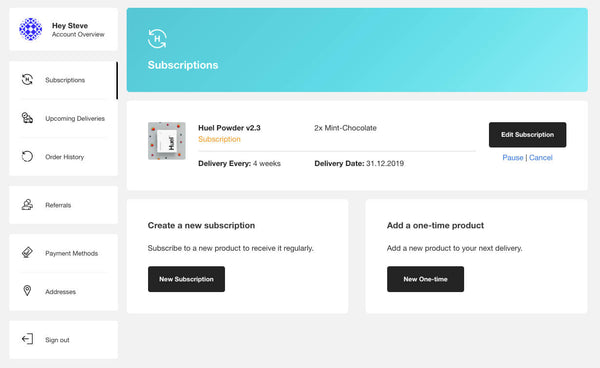 Manage subscriptions