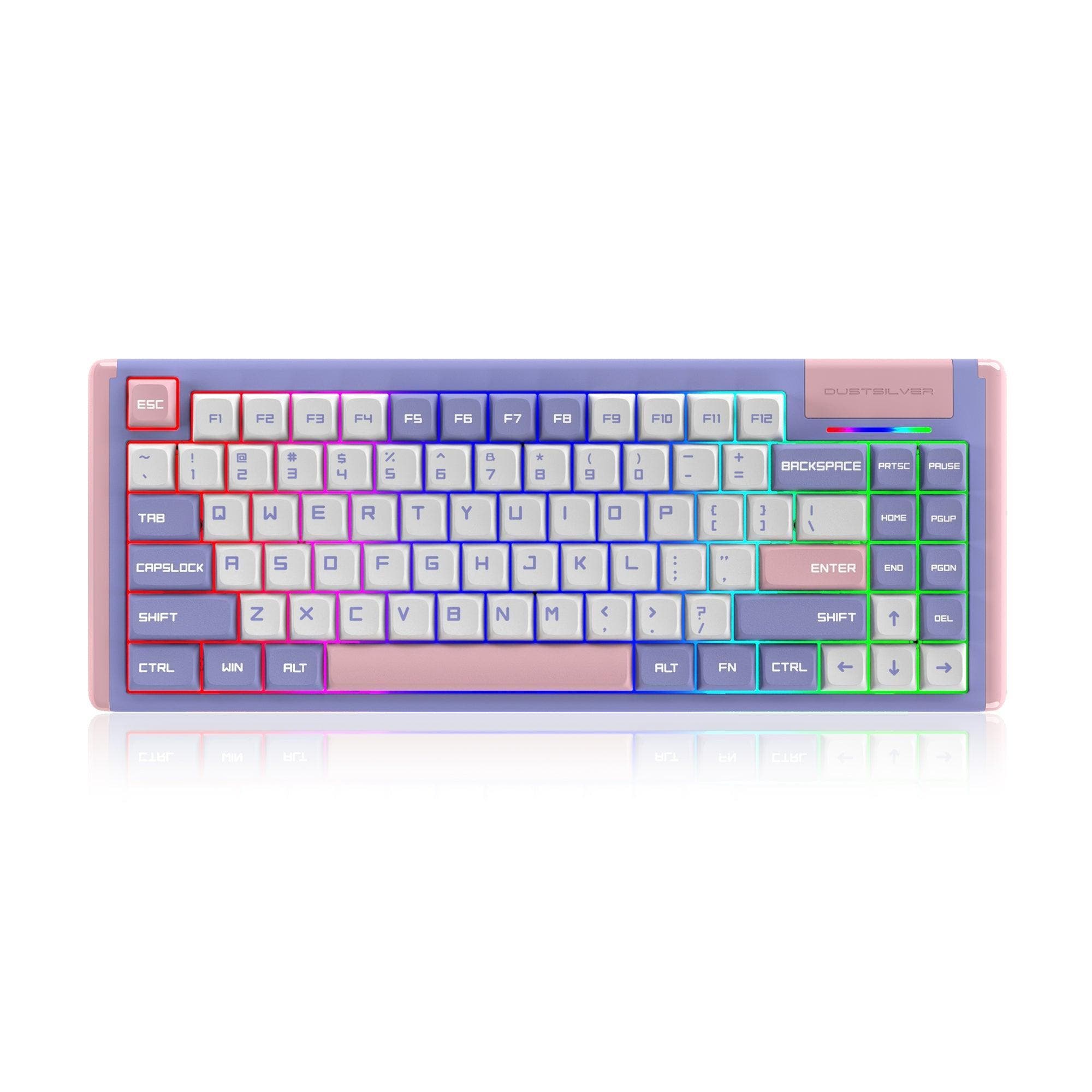 Dustsilver hot swappable pc gaming RGB Mechanical Keyboard used【only usa】 D84 / Kawaii Bunny / Black