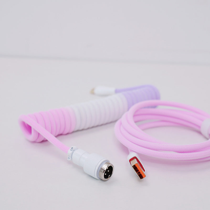 Coiled Keyboard Cable for Gaming Custom Keyboard,Violets