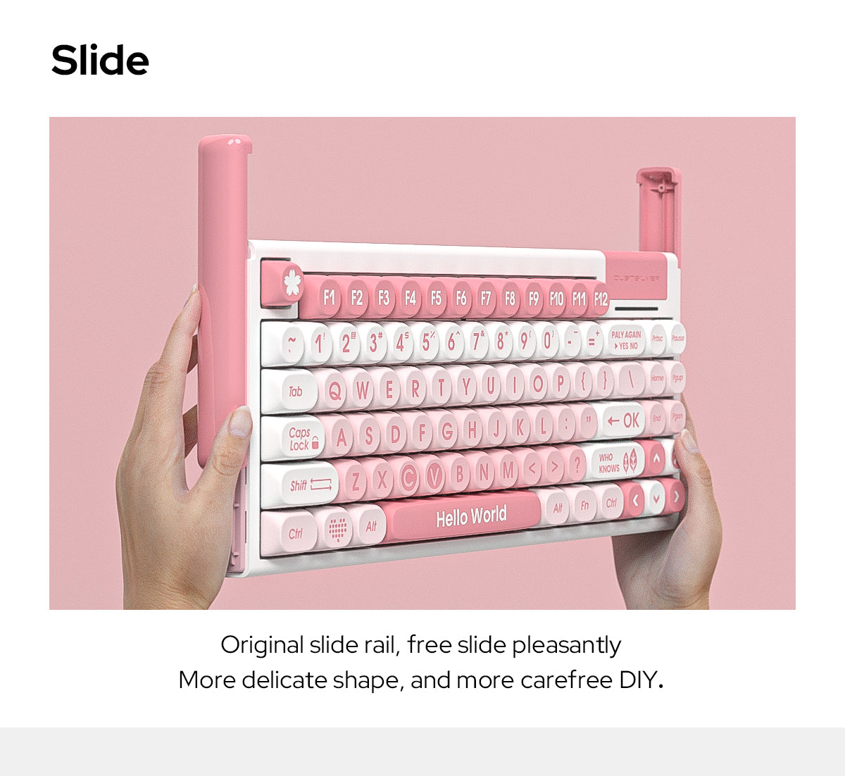 Dustsilver K84 New Arrival Peach Blossoms Wired 75% layout Mechanical Keyboard