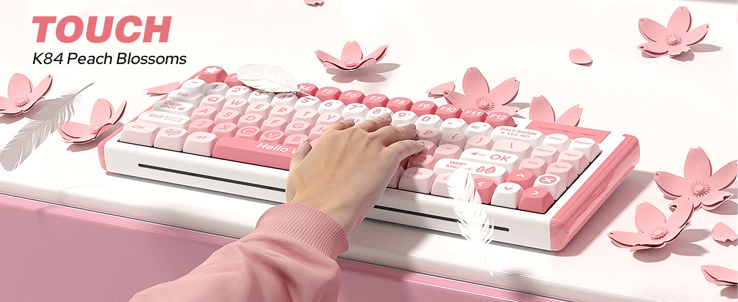 Peach Blossoms Wired 75% layout Mechanical Keyboard