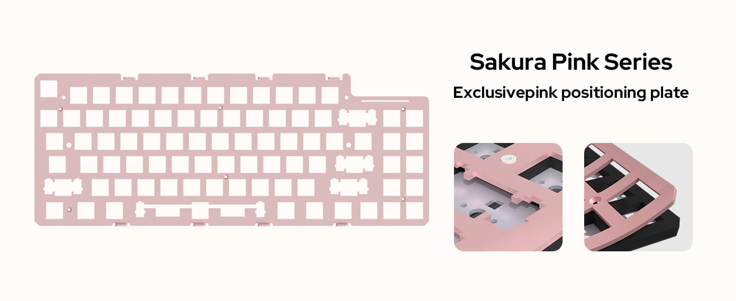 Peach Blossoms Wired 75% layout Mechanical Keyboard