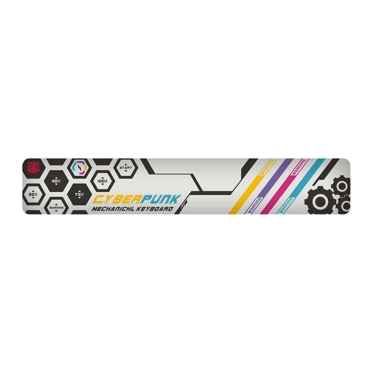 dustsilver™ Keyboard Wrist Rest Grey Cyberpunk Style Pattern