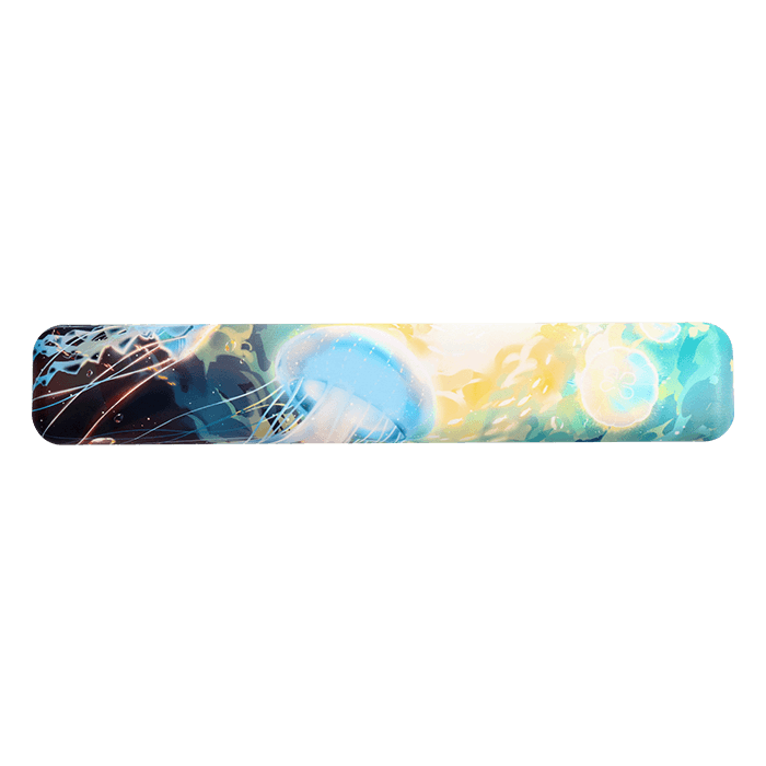 dustsilver™ Keyboard Wrist Rest Green Cloud Sea Jellyfish Pattern