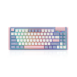 Dustsilver Purple Pink Lilac 75 Percent Cute Kawaii Mechanical Keyboard as variant: K84 Wired / Gateron Red Switch Double Shot Keycap